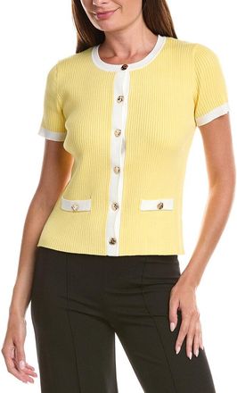 T Tahari Striped Button Cardigan