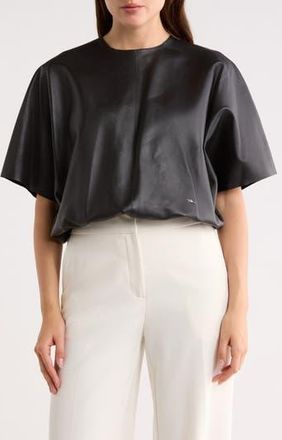 Longchamp Leather Crop Top in Black at Nordstrom Rack, Size 4 Us / 36 Fr