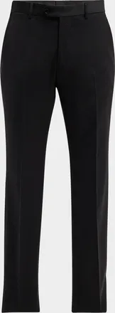 Emporio Armani Basic Flat-Front Wool Trousers