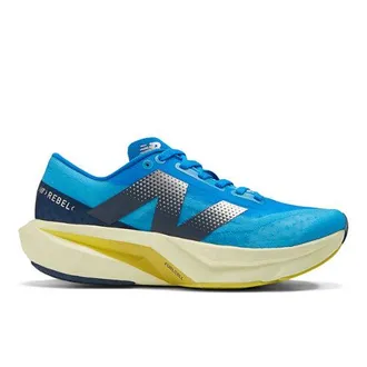 New Balance Mujer FuelCell Rebel v4 en Azul/Amarillo, Talla 36.5