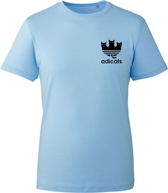 Generic Funny t Shirt Adicats T Shirt Printed Novelty Black Cat Beautiful Left Chest Design Dress Up Gift Unisex Kids Adult Tee Top(Sky, S)