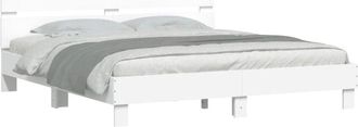 vidaXL Bed Frame with led without Mattress White 160x200 cm Vidaxl
