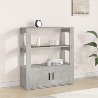 vidaXL Vidaxl - Aparador De Madera Contrachapada Gris Hormig&oacute;n 80x30x90 Cm