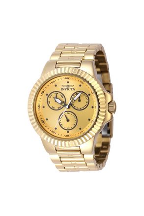 Invicta Subaqua 46600 Horloge - Quartz Uurwerk - Roestvrij Staal met gouden Wijzerplaat - 42mm