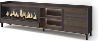 Skraut Home Skraut Home - Mueble Tv, Televisi&oacute;n, Muebles De Sal&oacute;n, Almacenaje, 212x35x61cm, Para Tv Hasta 80, Chimenea El&eacute;ctrica Xxl, Dise&ntilde;o Industrial, Led, Esti
