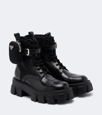Prada Monolith leather ankle boots