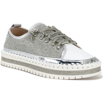 Azalea Wang Gracelynn Platform Sneaker in Silver at Nordstrom Rack, Size 10