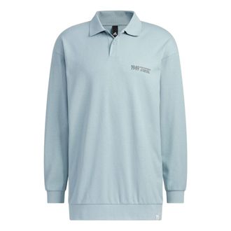 adidas Verbiage Long Sleeve Polo Shirts Teal IK3509