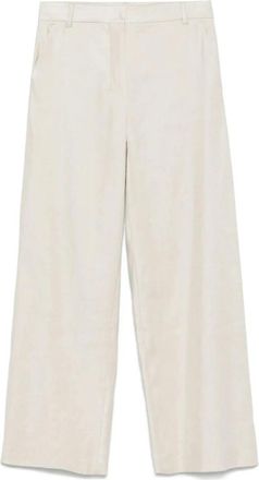 Max Mara Amandelbeige Wijde Broek - Dames - Wijde Broeken - Wit - 3XS - Broeken