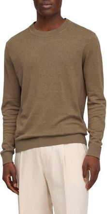 Nn.07 Ted Linen Crewneck Sweater in Capers at Nordstrom, Size Xx-Large