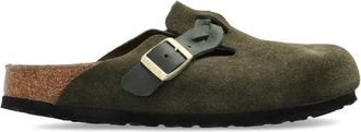 Birkenstock Schoenen, Dames, Groen, 36 EU, Leer, Boston Gevlochten pantoffels