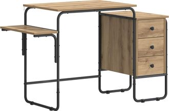vidaXL Escritorio Con Almacenamiento Roble Artisan 120 X 50 X 75 Cm Vidaxl