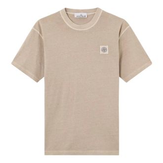 Stone Island T-Shirts, male, Beige, Size: 2XL Stone Island T-shirts and Polos