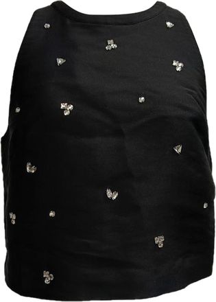 Sandro Sandro Storm haltertop met kristallen versiering in zwart polyester