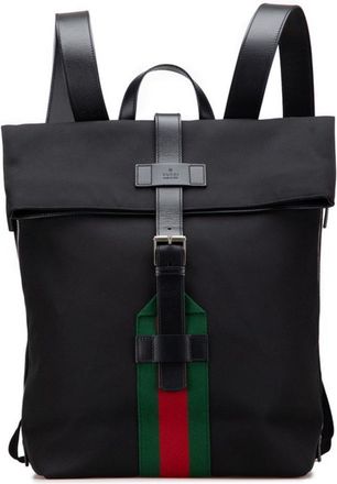Gucci Black Nylon Leather Backpack (Pre-Owned)