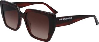 Karl Lagerfeld Rechthoekige zonnebril - Dames - Zonnebrillen - Grijs - 52 MM - Accessoires