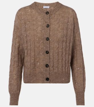 Brunello Cucinelli Cable-knit sequined cardigan