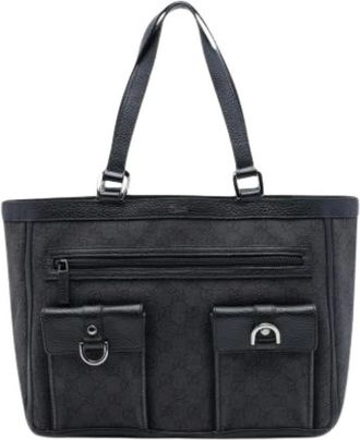 Gucci Pre-owned Abbey D-Ring Tote Bag - Dames - Vintage Shopper - Grijs - ONE Size - Leer - Vintage