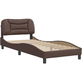 vidaXL Vidaxl - Estructura De Cama Sin Colch&oacute;n Cuero Sint&eacute;tico Marr&oacute;n 90x200 Cm