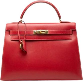 Herm&egrave;s Pre-owned Kelly 32 - Dames - Vintage Handtas - Rood - ONE Size - Leer - Vintage
