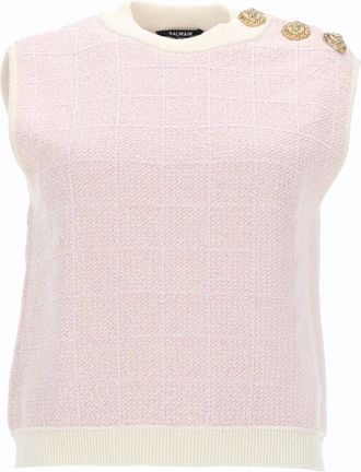 Balmain Sleeveless Top With Jewel Buttons