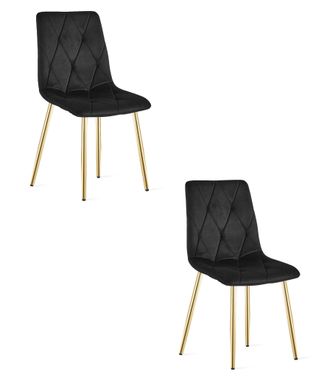 OEM Silla Libra - Terciopelo Negro / Patas Doradas X 2