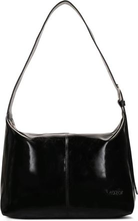 Kazar Minimalistische handtas met schouderband - Dames - Schoudertassen - Zwart - ONE Size - Leer - Tassen