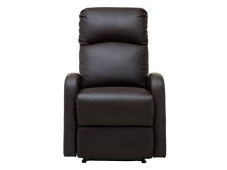 VENTE-UNIQUE.COM Sill&oacute;n relax piel sint&eacute;tica marr&oacute;n chocolate
