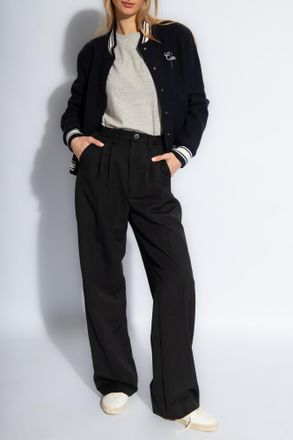 Golden Goose Wool Bomber Jacket, Womens, Navy Blue