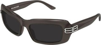 Balenciaga Acetate Zonnebril - Dames - Zonnebrillen - Grijs - 57 MM - Nylon - Accessoires