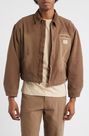 Museum of Peace and Quiet Wordmark Cotton Canvas Work Jacket in Brown at Nordstrom, Size Medium