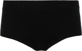 Alanui Finest knitted cullote shorts - women - Cashmere/Cotton - L - Black