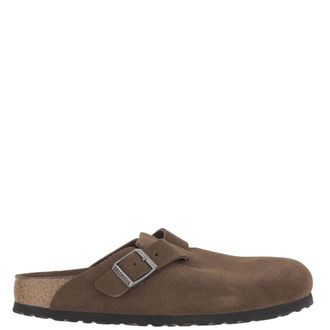 Birkenstock Mules, male, Brown, Size: 10 US Boston Suede Clogs