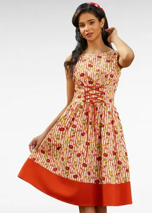 ModCloth Boardwalk Corset Dress in Kitschy Coastal at Nordstrom, Size X-Small