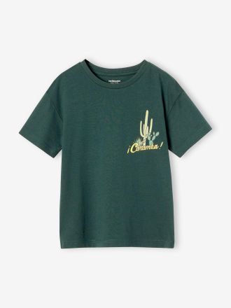 Vertbaudet Bedrucktes T-shirt f&uuml;r Jungen tannengr&uuml;n