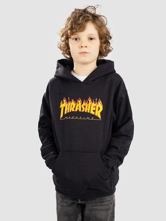 Thrasher Flame Kids Kids Hoodie black