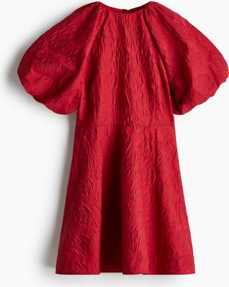 H&M Jacquardkleid mit Bindebändern im Rücken - Red