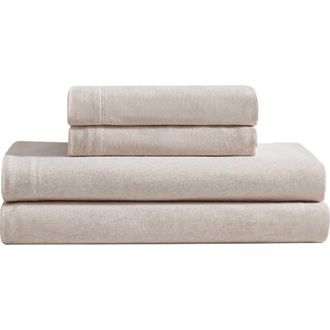 Calvin Klein Modern M&eacute;lange Cotton Blend Sheet Set in Light Pink at Nordstrom, Size Queen