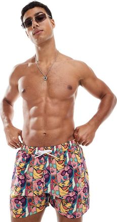 OOSC Comic Book Candy - Pantaloncini da bagno da uomo rosa