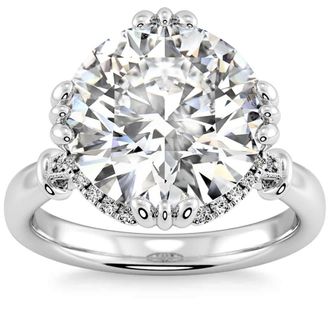 Pompeii3 Certifed 5 1/2Ct Round Diamond Engagement Ring 14k Gold Lab Grown