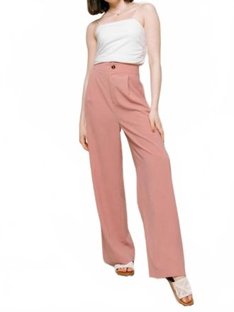 Calista Solid Wide Leg Dress Pant In Dusty Pink