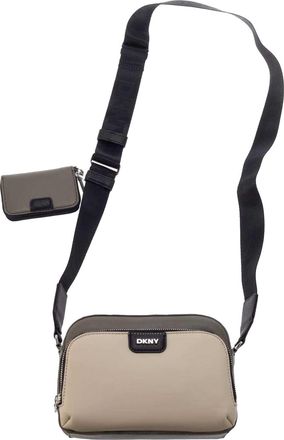 DKNY Caiden Logo Cross Body Camera Tas (Grijs/Groen)