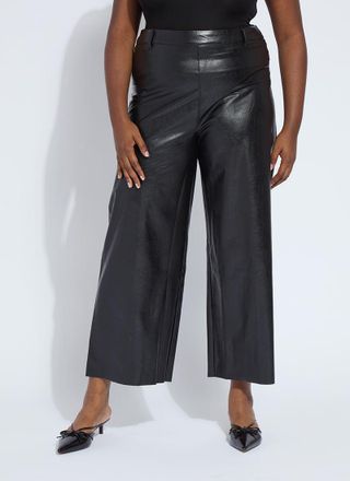 Lyss&eacute; Vegan Leather Wide Leg Curvy (28 Inseam)