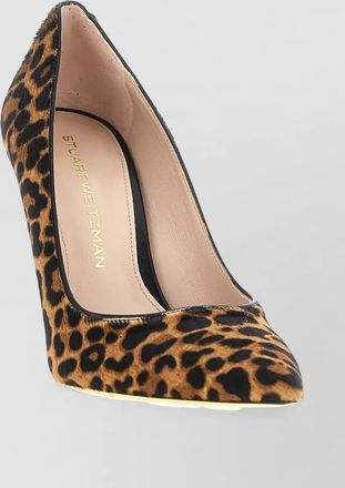 Stuart Weitzman leather leopard-print pumps