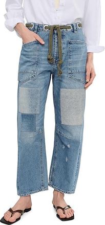 Free People We The Free Moxie Pull-On Barrel Jeans Womens Clothing Truest Blue : 25 29, Cotton/Denim