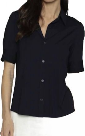 Drew Womens Lotus Button Down Shirt In Navy