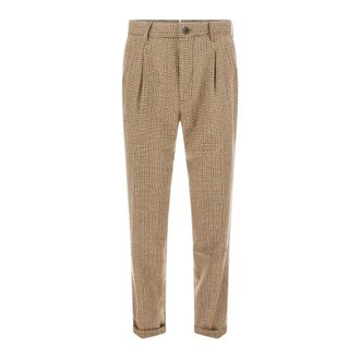Incotex Pantalones de mezcla de lana bordados - Trousers - Hombre - Beige - W35
