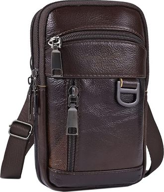 Generic Cymwer Mens Waist Pack, Leather Fanny Pack Waist Bag for Men Women, Vintage Messenger Waist Bag Small Messenger Bumbag Pack Travel Hiking Running Hip 