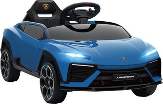 OEM Coche El&eacute;ctrico Para Ni&ntilde;os De +3 A&ntilde;os Con Licencia Lamborghini Bater&iacute;a 12v Mando A Distancia 2,4 G Motor Doble Azul