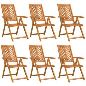 vidaXL Vidaxl - Silla Reclinable 6 Pcs Marr&oacute;n 57 X 71 X 90 Cm Madera
